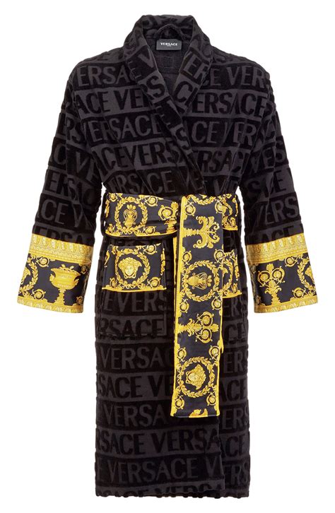 black and white versace|Versace black and white robe.